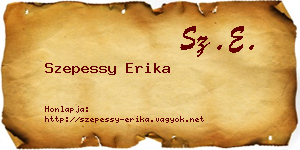 Szepessy Erika névjegykártya